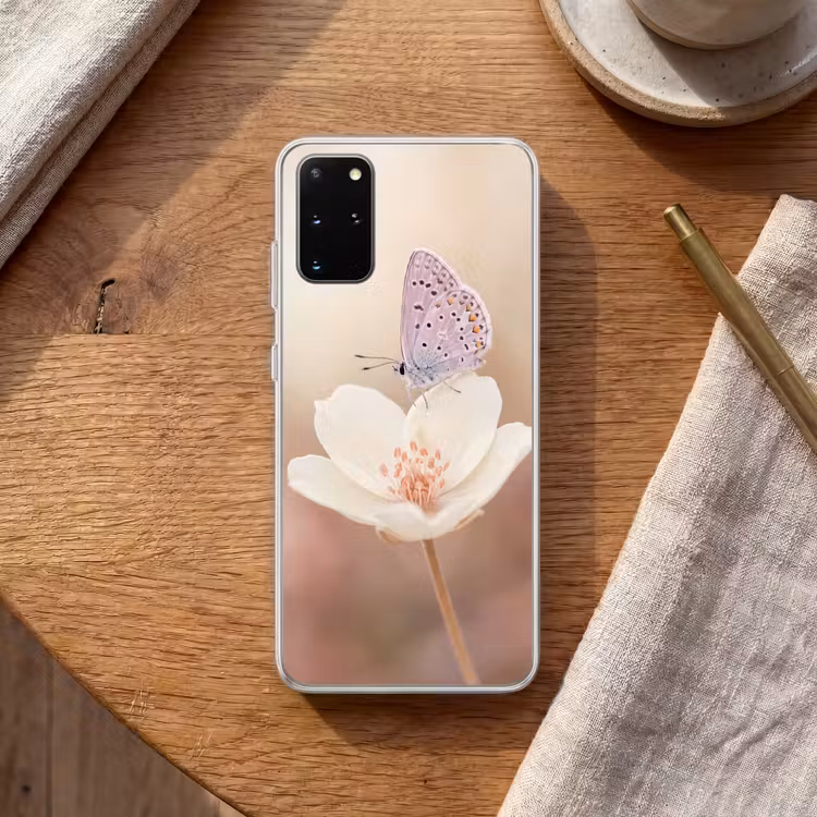 Telefoonhoesje - Vlinder - Bloem - Blauw — 2