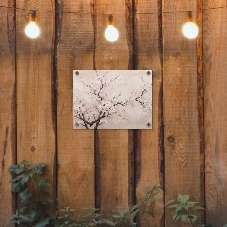 Tuinposter - Bloesem - Illustratie - Taupe — 2