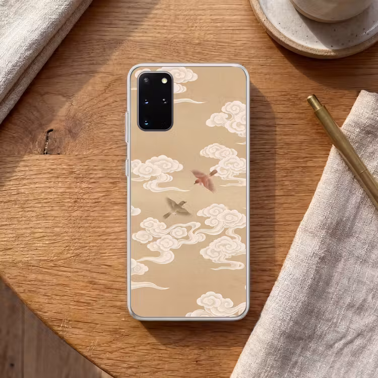 Telefoonhoesje - Vogels - Vliegen - Beige — 2