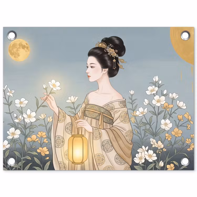 Tuinposter - Aziatisch - Vrouw - Kimono — 1