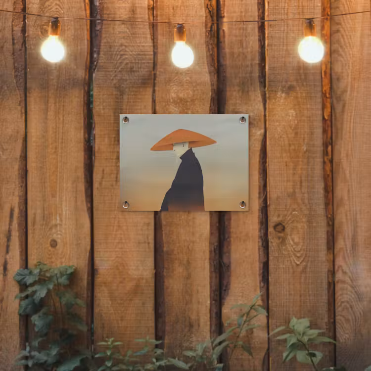 Tuinposter - Minimalistisch - Silhouet - Oranje — 2