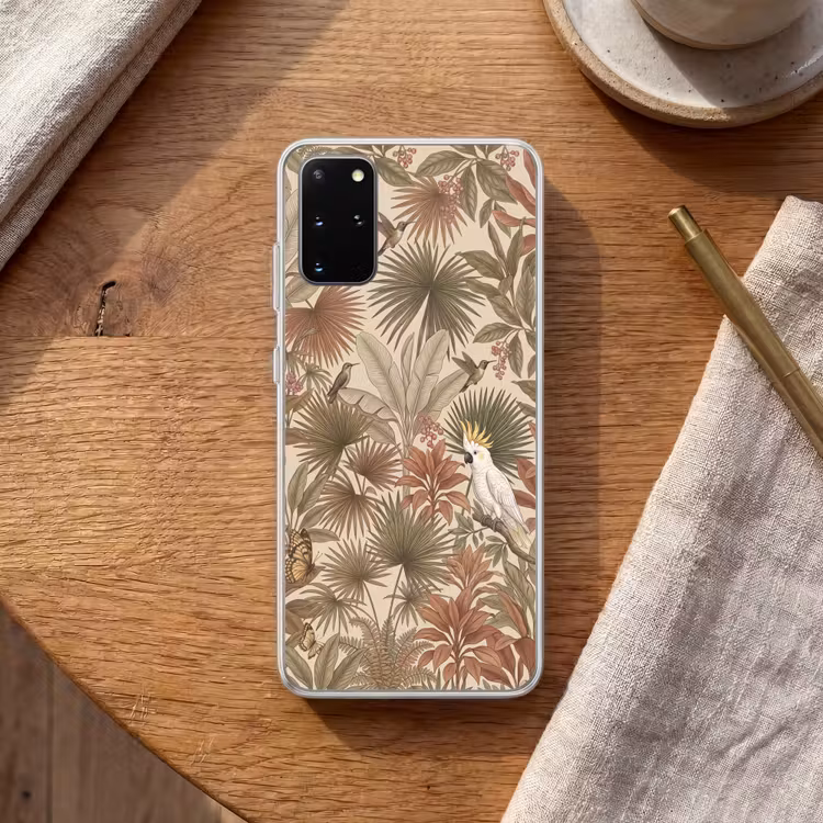 Telefoonhoesje - Tropisch - Vogels - Beige — 2