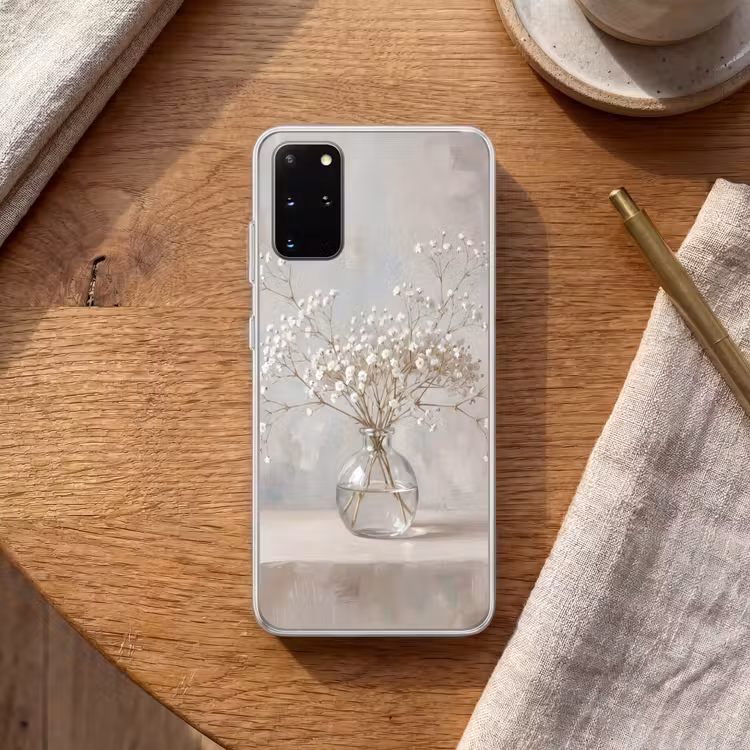 Telefoonhoesje - Vaas - Gipskruid - Wit — 2
