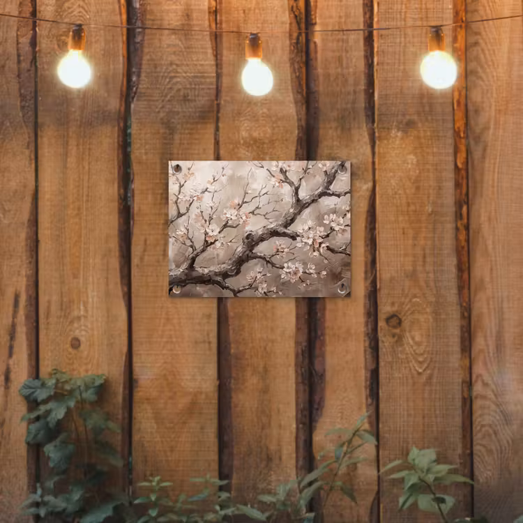 Tuinposter - Bloesem - Takken - Schilderij - Beige - Serene — 2