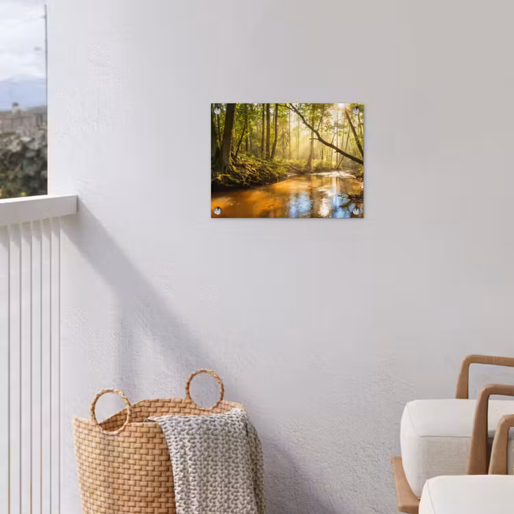Tuinposter - Bos - Beek - Zonlicht - Natuur - Groen — 3