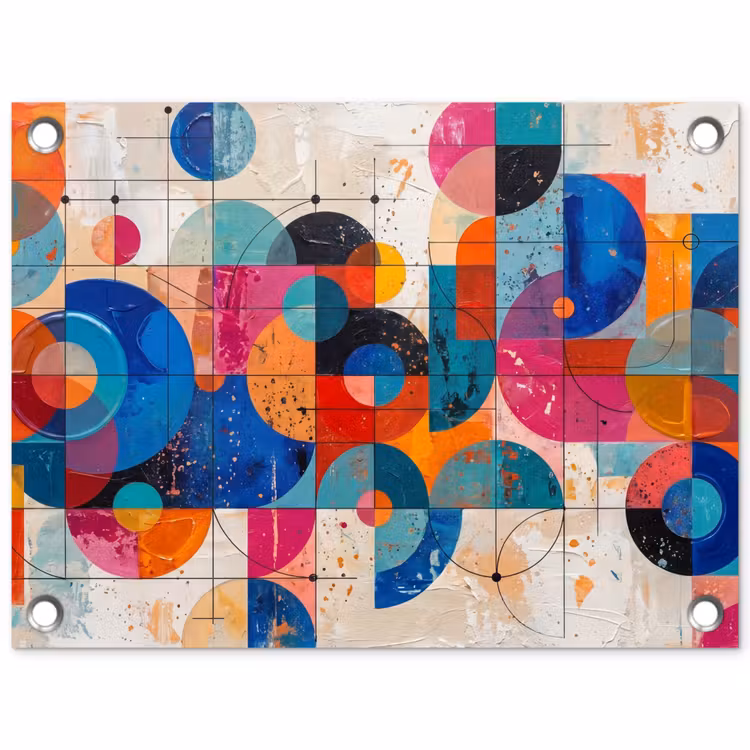 Tuinposter - Kunst - Geometrisch - Abstract - Kleurrijk — 1