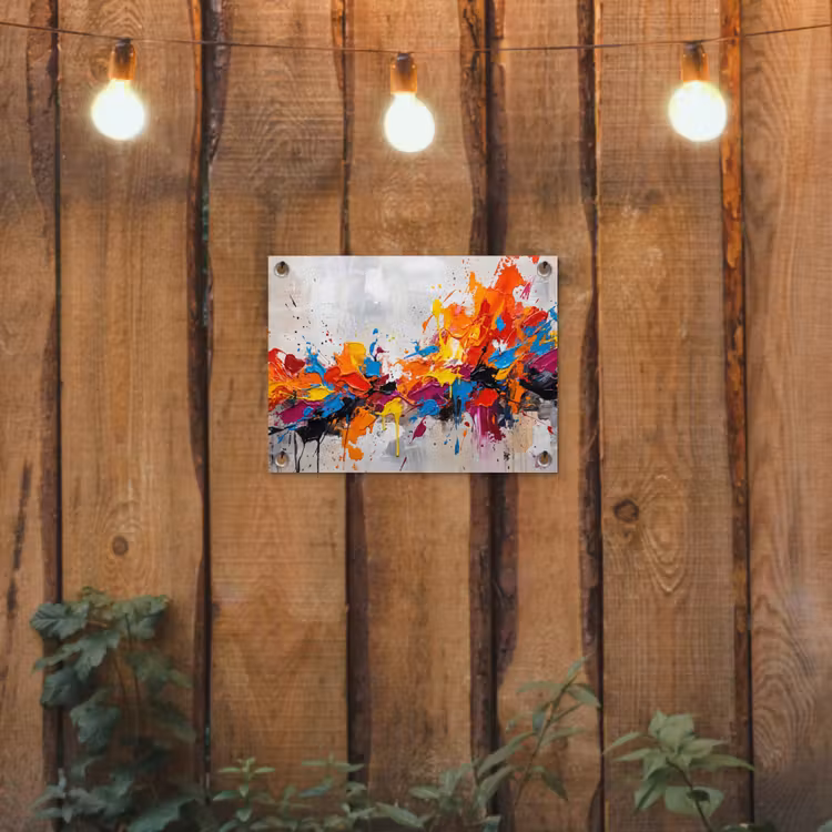 Tuinposter - Abstract - Schilderij - Kleurrijk - Dynamisch — 2
