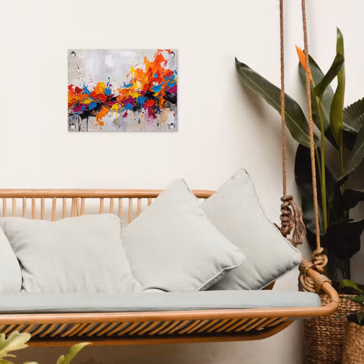 Tuinposter - Abstract - Schilderij - Kleurrijk - Dynamisch — 5
