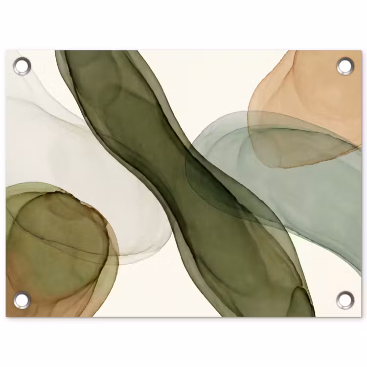 Tuinposter - Abstract - Vormen - Modern - Kunst - Groen - Bruin — 1
