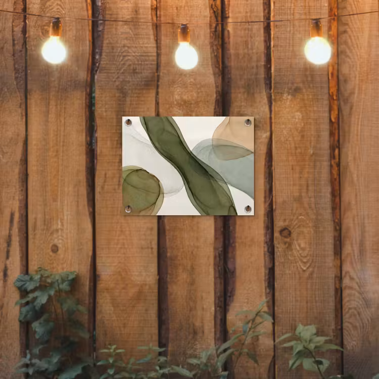 Tuinposter - Abstract - Vormen - Modern - Kunst - Groen - Bruin — 2