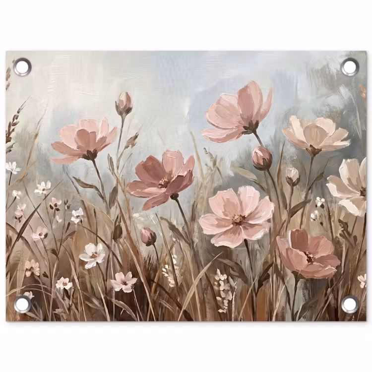 Tuinposter - Bloemen - Botanisch - Schilderij - Pastel - Rustiek — 1