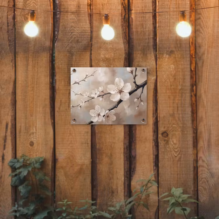 Tuinposter - Bloesem - Takken - Schilderij - Beige - Serene — 2