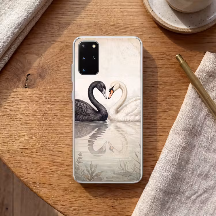 Telefoonhoesje - Zwanen - Hartvorm - Dieren — 2