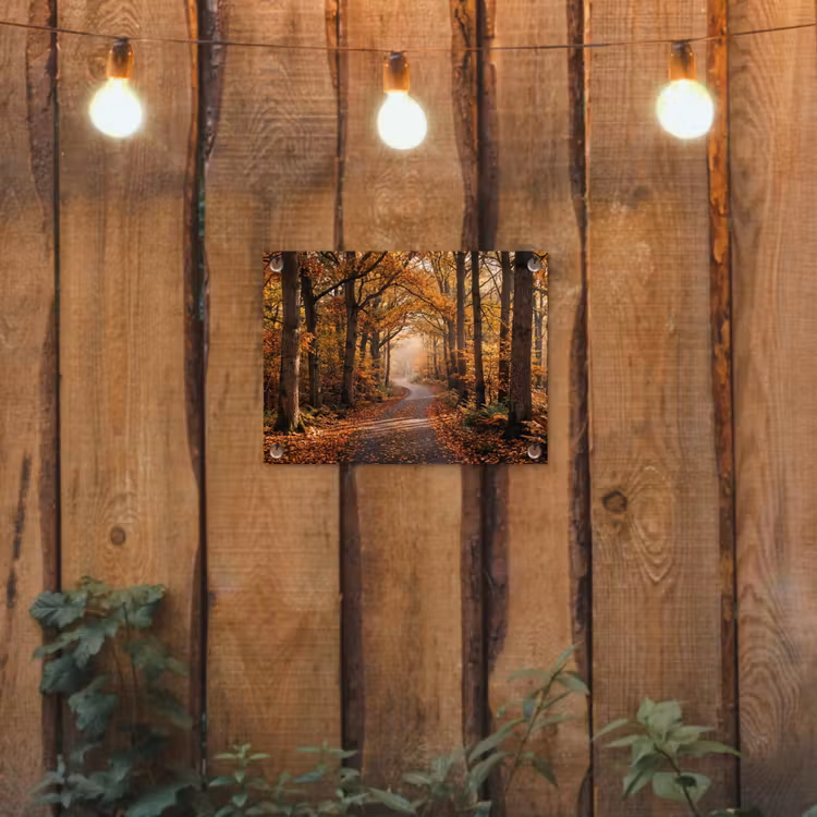 Tuinposter - Bospad - Herfstbos - Bladeren - Oranje - Nostalgisch — 2