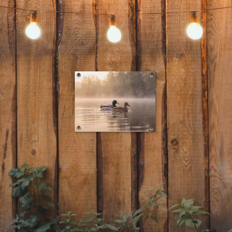 Tuinposter - Eenden - Water - Mist - Natuur — 2