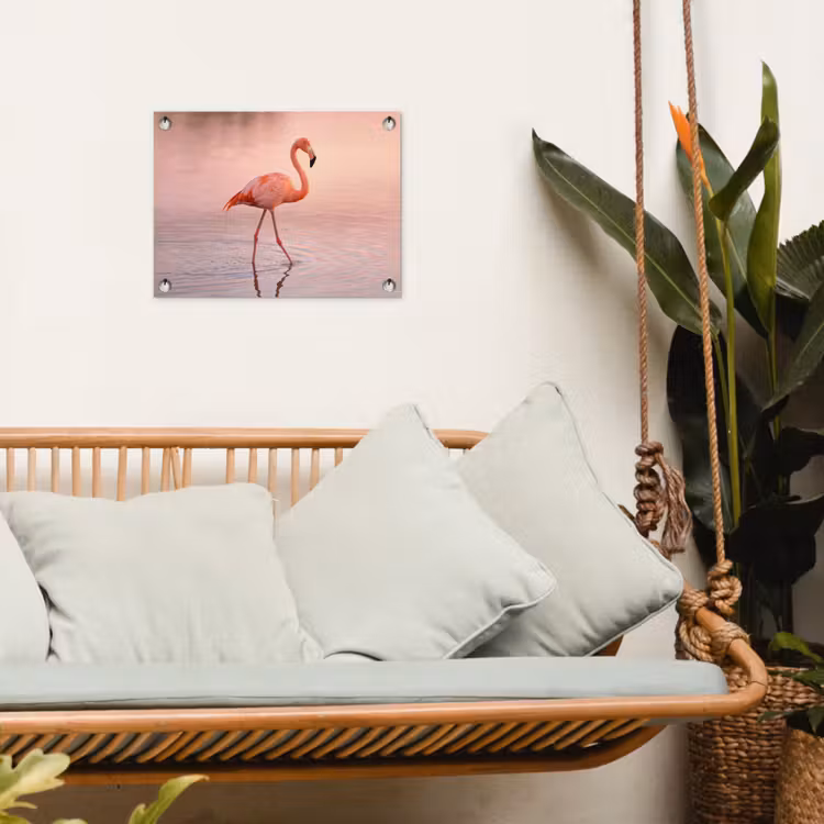 Tuinposter - Flamingo - Water - Roze — 5