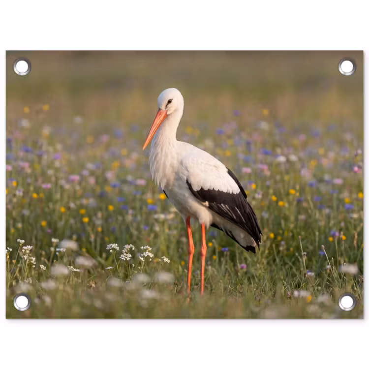 Tuinposter - Ooienvaar - Bloemen - Weide - Kleurrijk — 1
