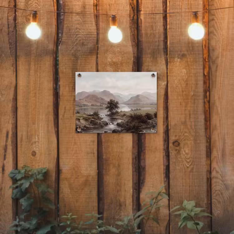 Tuinposter - Berglandschap - Meer - Bergen - Vallei - Klassiek — 2
