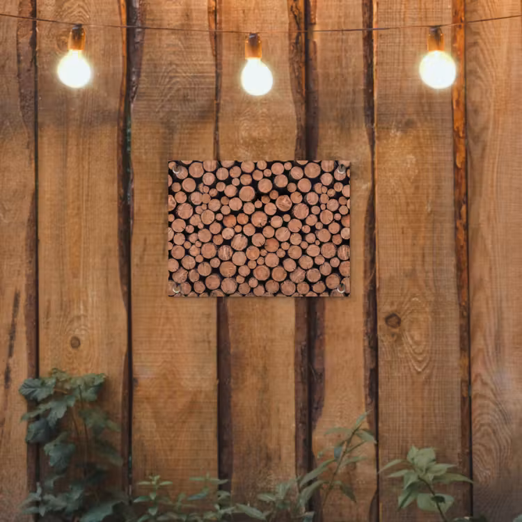 Tuinposter - Houtblokken - Textuur - Patroon - Bruin - Rustiek — 2
