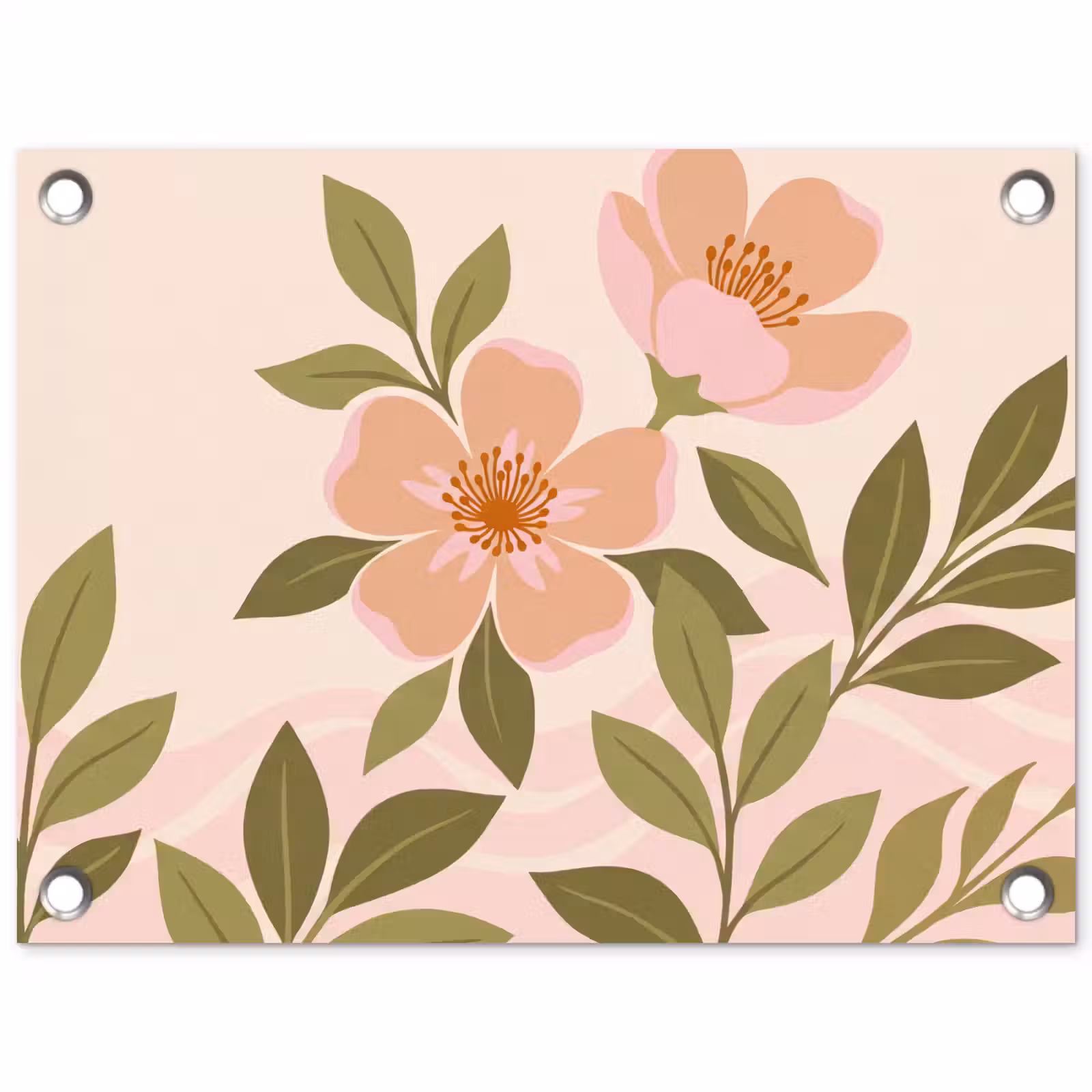 Tuinposter - Grafisch - Bloemen - Roze — 1
