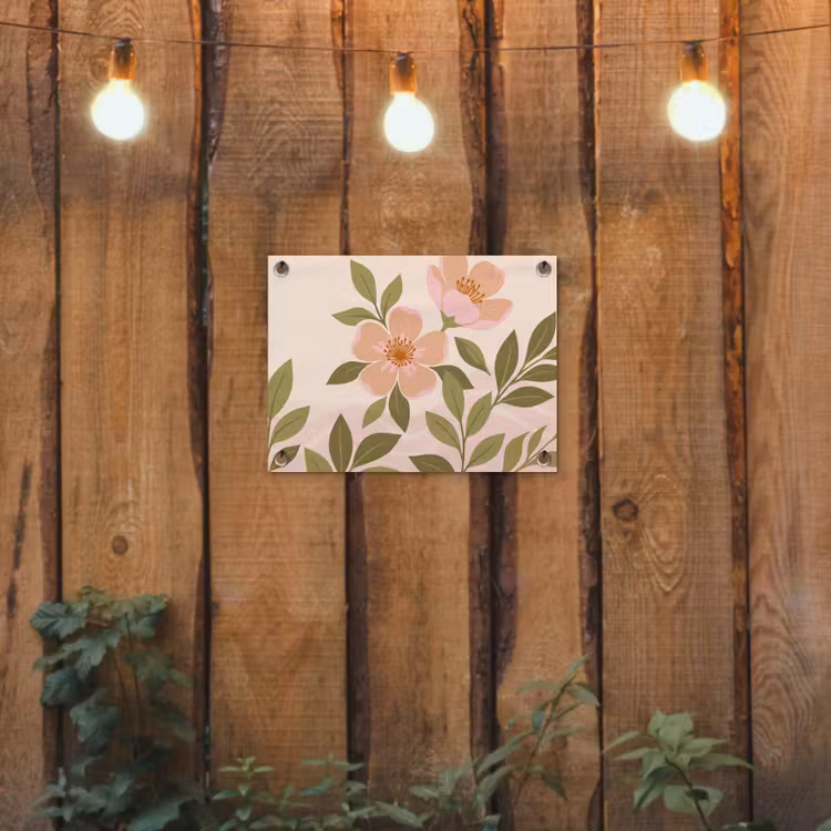 Tuinposter - Grafisch - Bloemen - Roze — 2