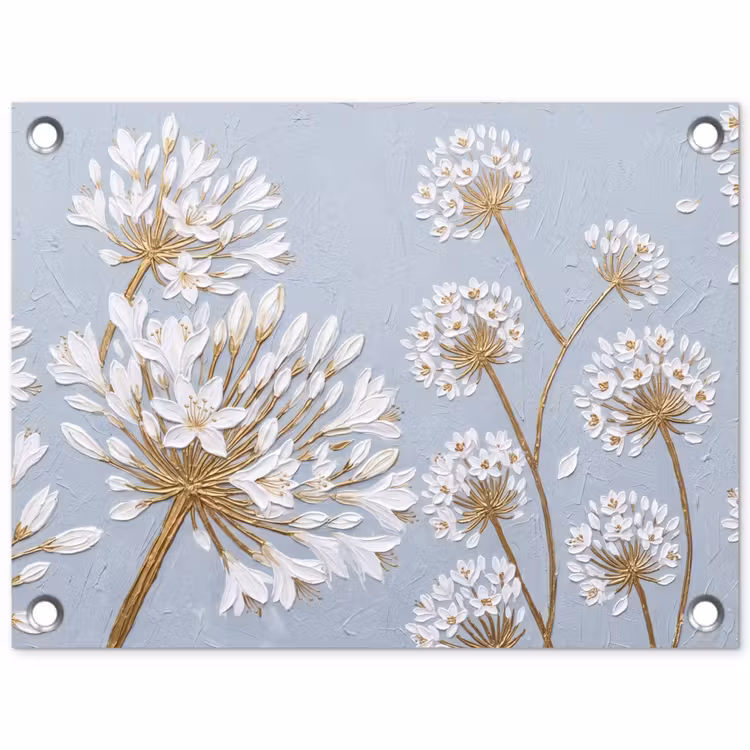 Tuinposter - Illustratie - Bloemen - Blauw — 1