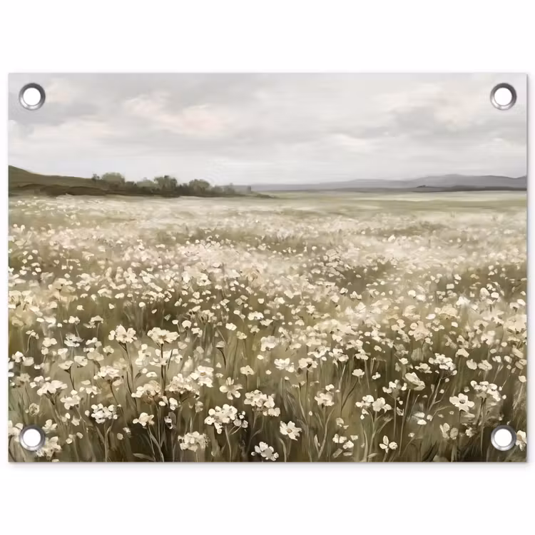 Tuinposter - Illustratie - Landschap - Wit — 1