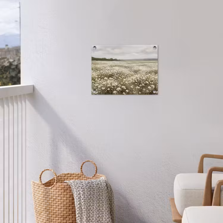 Tuinposter - Illustratie - Landschap - Wit — 3
