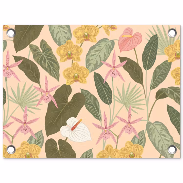 Tuinposter - Patroon - Bloemen - Kleurrijk — 1