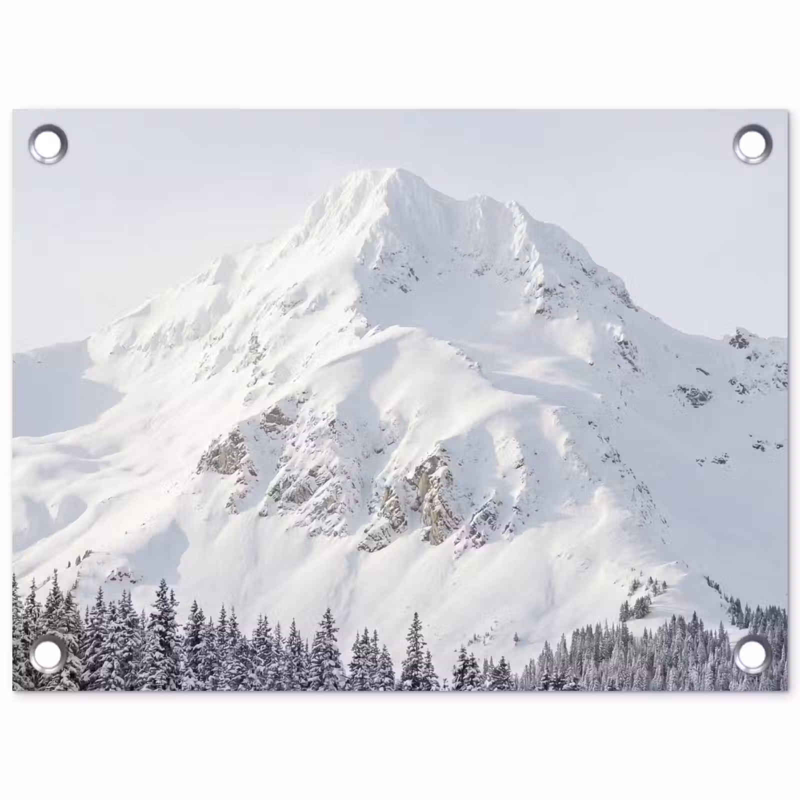 Tuinposter - Berg - Sneeuw - Winter - Natuur - Wit — 1