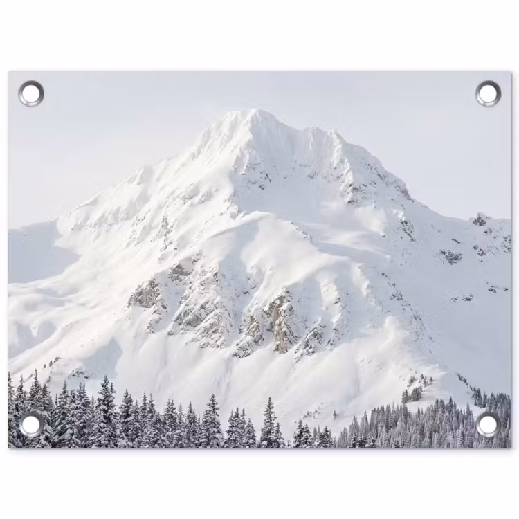 Tuinposter - Berg - Sneeuw - Winter - Natuur - Wit — 1