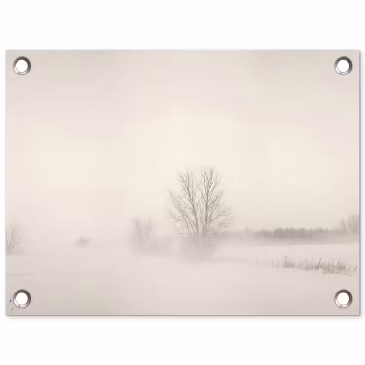 Tuinposter - Boom - Mist - Sneeuw - Winter - Minimalistisch — 1