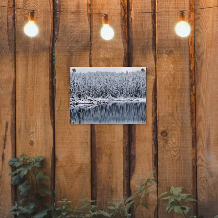 Tuinposter - Bos - Reflectie - Meer - Winter - Serene — 2