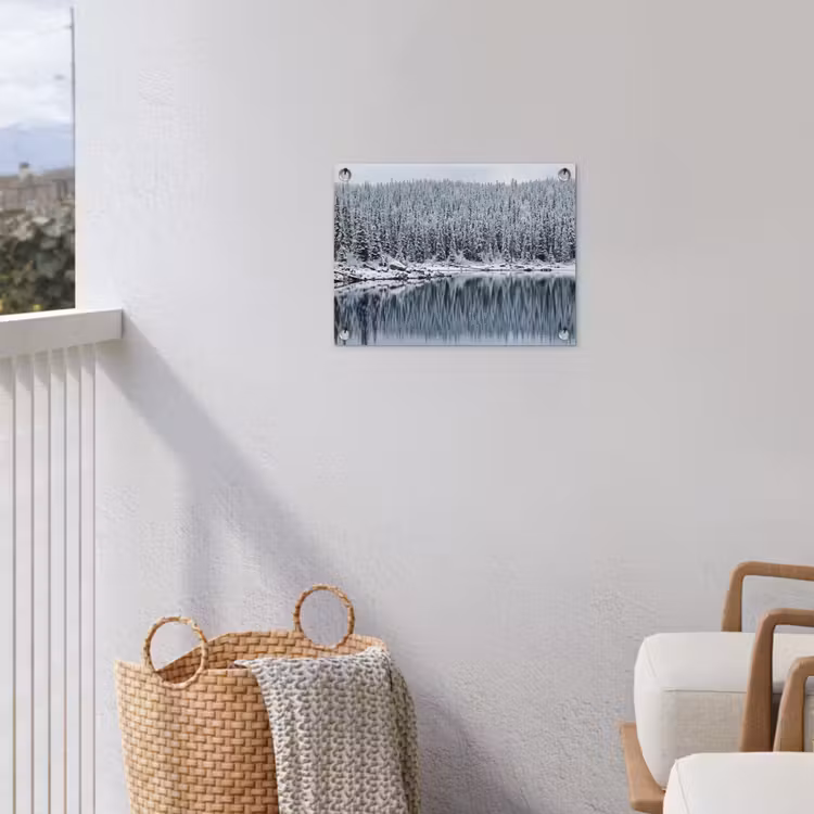Tuinposter - Bos - Reflectie - Meer - Winter - Serene — 3