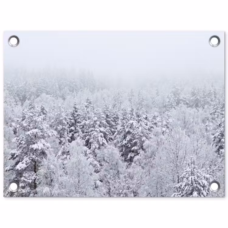 Tuinposter - Bos - Sneeuw - Winter - Natuur - Wit — 1