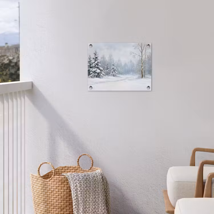 Tuinposter - Bospad - Dennen - Sneeuw - Winter - Rustgevend — 3