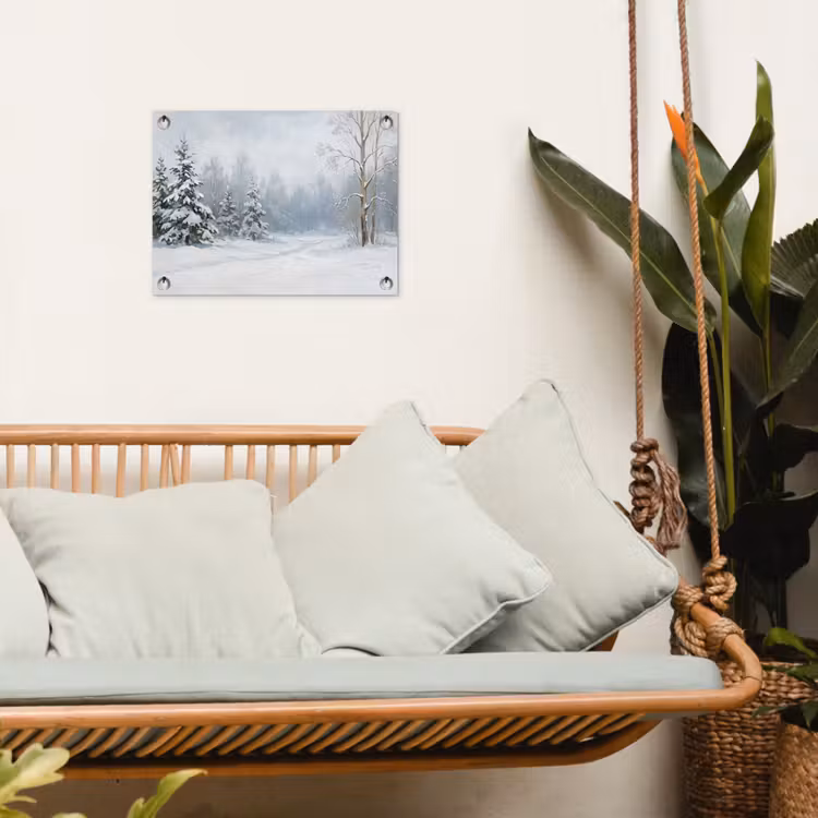 Tuinposter - Bospad - Dennen - Sneeuw - Winter - Rustgevend — 5