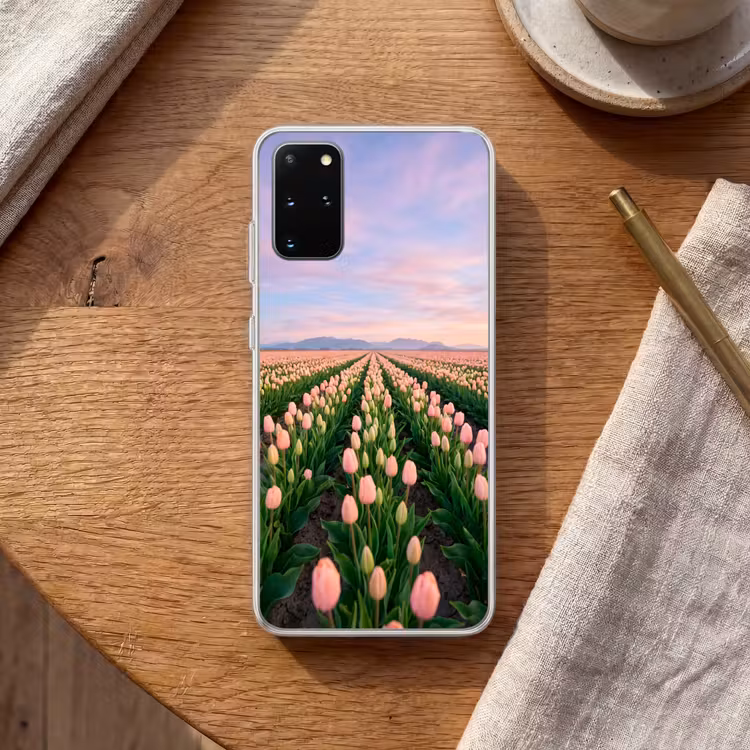 Telefoonhoesje - Tulpen - Landschap - Roze — 2