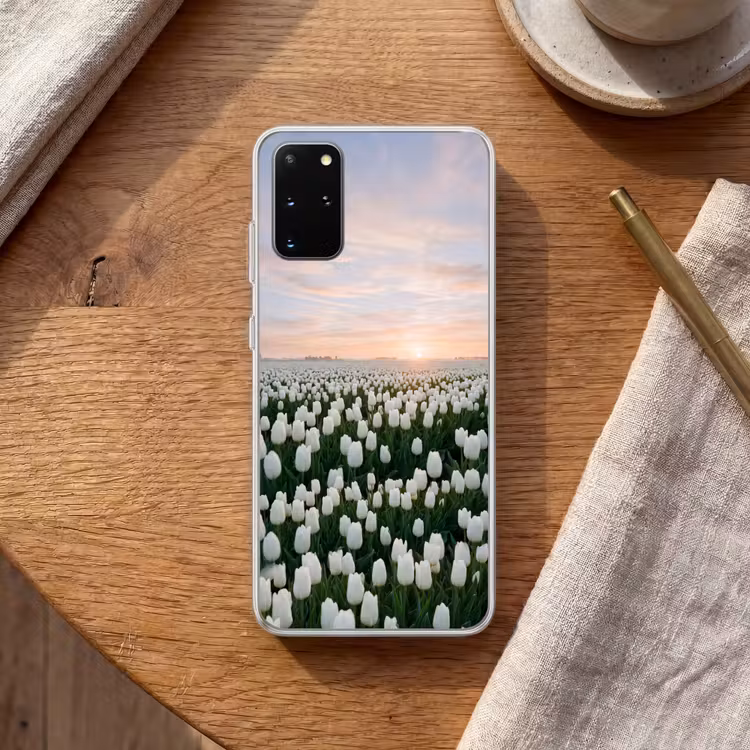 Telefoonhoesje - Tulpen - Landschap - Wit — 2