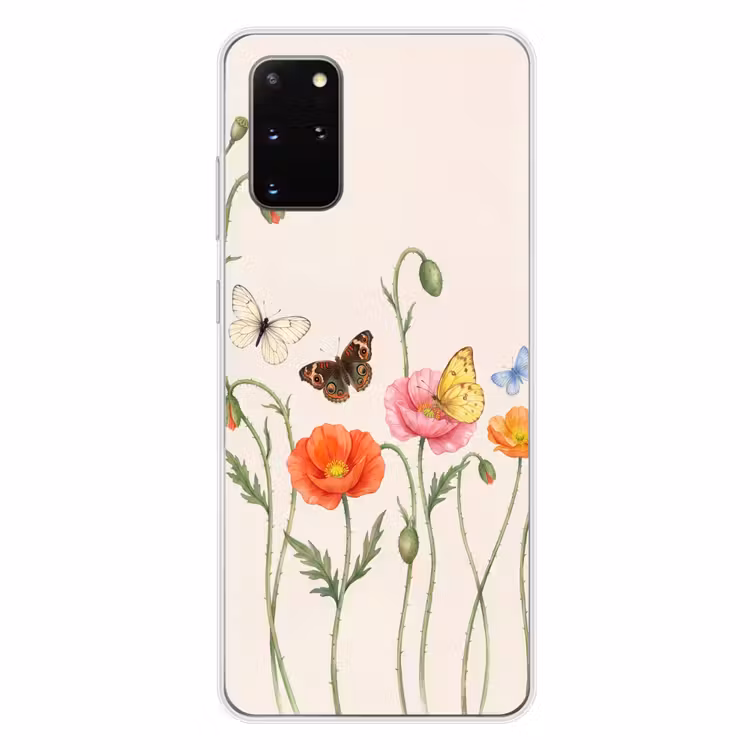 Telefoonhoesje - Vlinders - Klaprozen - Illustratie - Kleurrijk — 4