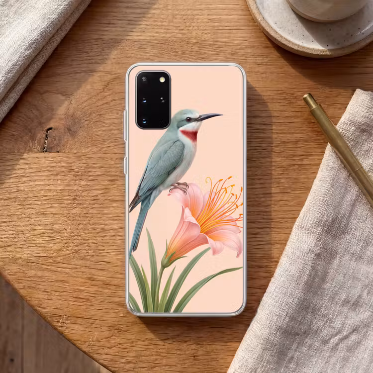 Telefoonhoesje - Vogel - Bloem - Natuur - Roze — 2