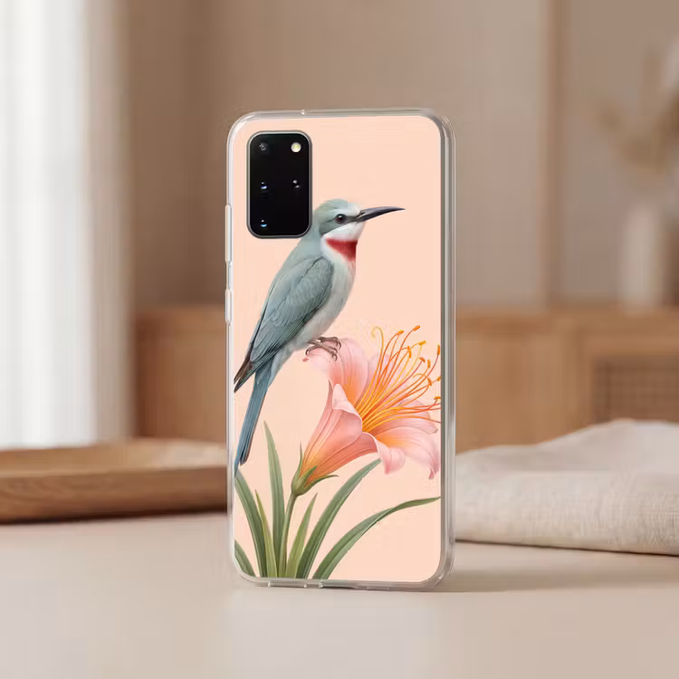 Telefoonhoesje - Vogel - Bloem - Natuur - Roze — 3