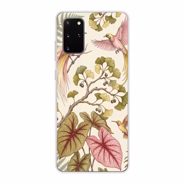 Telefoonhoesje - Vogels - Tropisch - Botanisch - Roze — 1