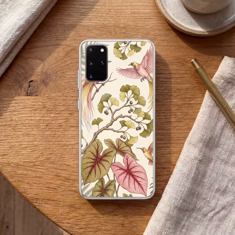 Telefoonhoesje - Vogels - Tropisch - Botanisch - Roze — 2