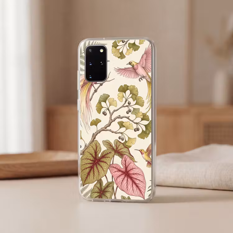 Telefoonhoesje - Vogels - Tropisch - Botanisch - Roze — 3