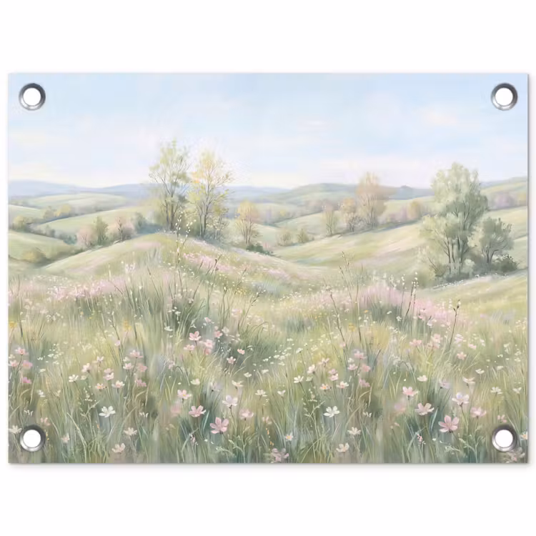 Tuinposter - Bloemen veld - Bloemen - Groen — 1