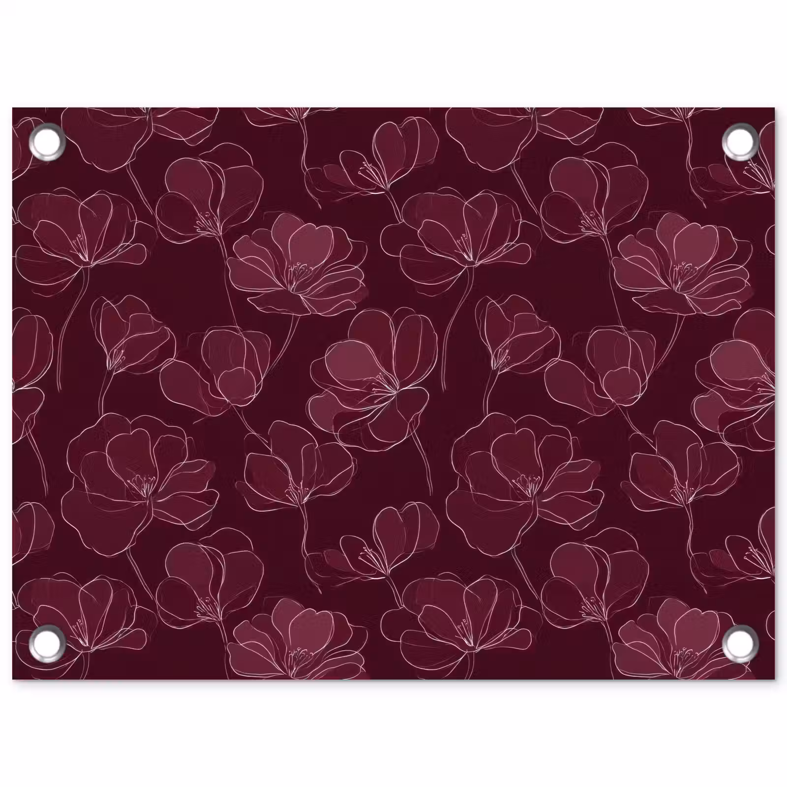 Tuinposter - Bloemen - Patroon - Bordeauxrood — 1