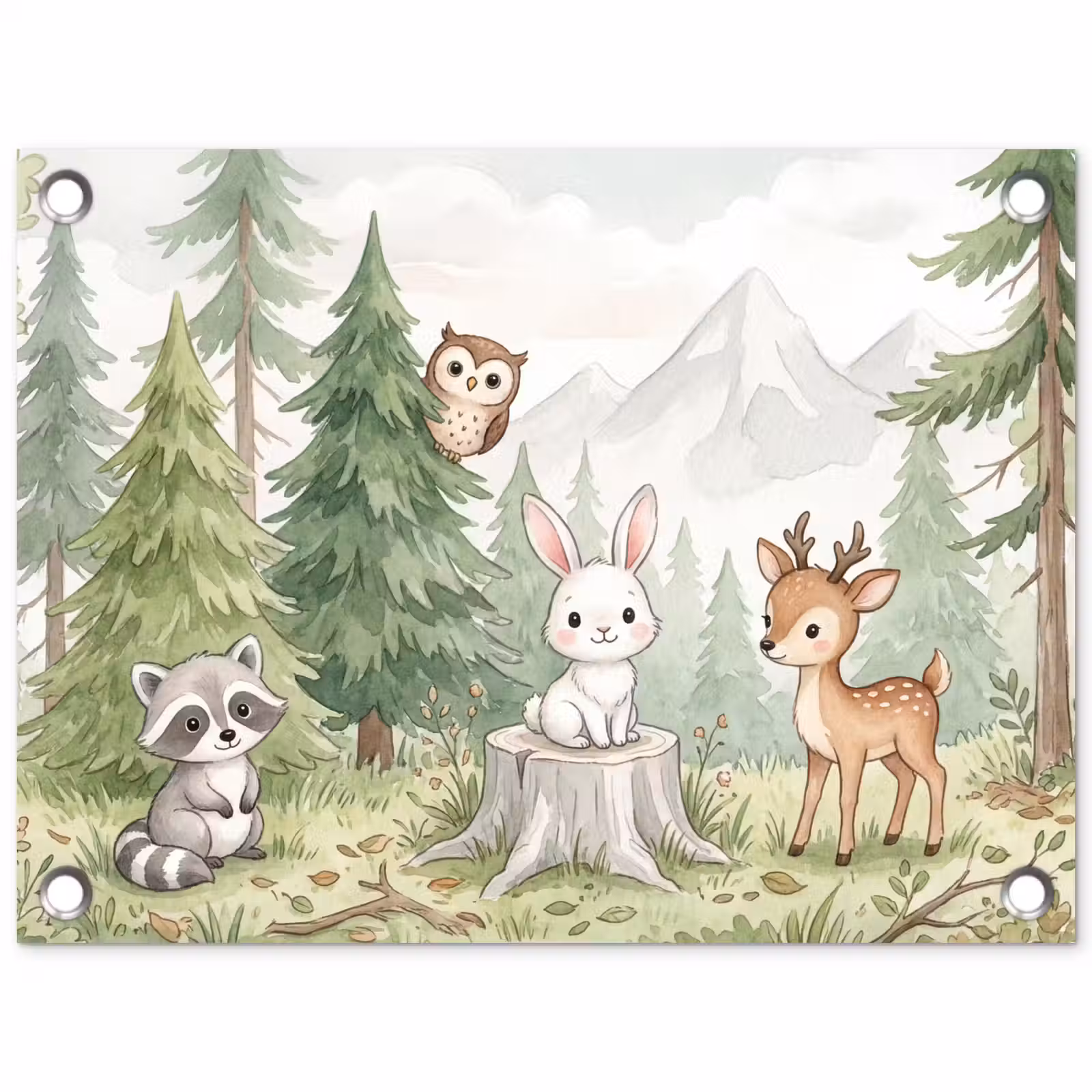 Tuinposter - Bos - Dieren - Groen — 1