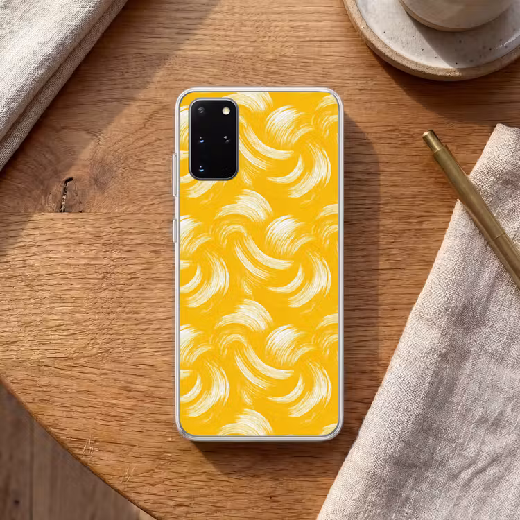 Telefoonhoesje - Verfstreken - Abstract - Dynamisch - Geel — 2