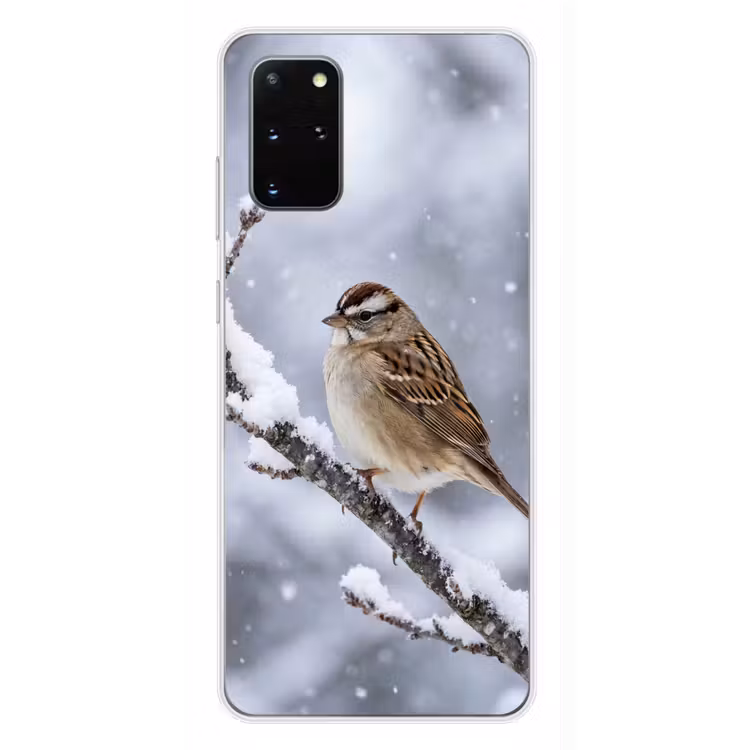 Telefoonhoesje - Vogel - Tak - Sneeuw - Winter — 4